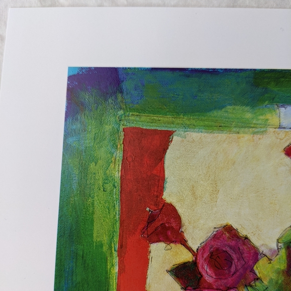 Yuval Wolfson NWOT art print signed archival "Breakfast Table" floral yellow - Picture 5 of 9